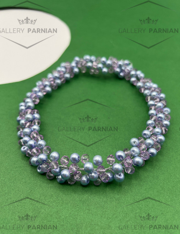 ریسه مو رنگی عروس مرواریدی بنفش