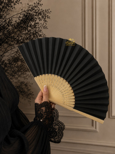 بادبزن مشکی مجلسی و محرمی کد ۳۵۳